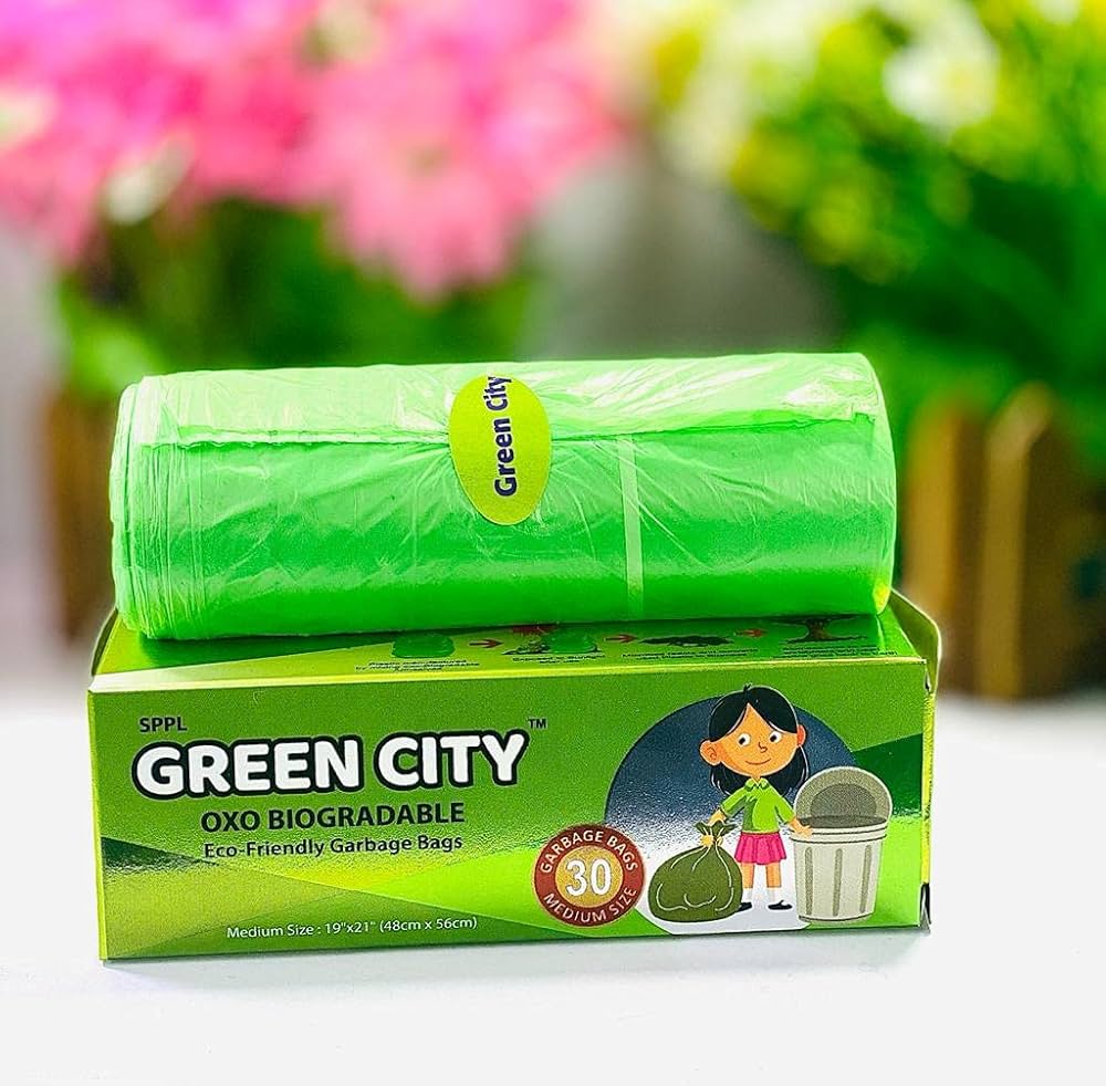 Green City Biodegradable Garbage Bags (Medium) Size 19 x 21